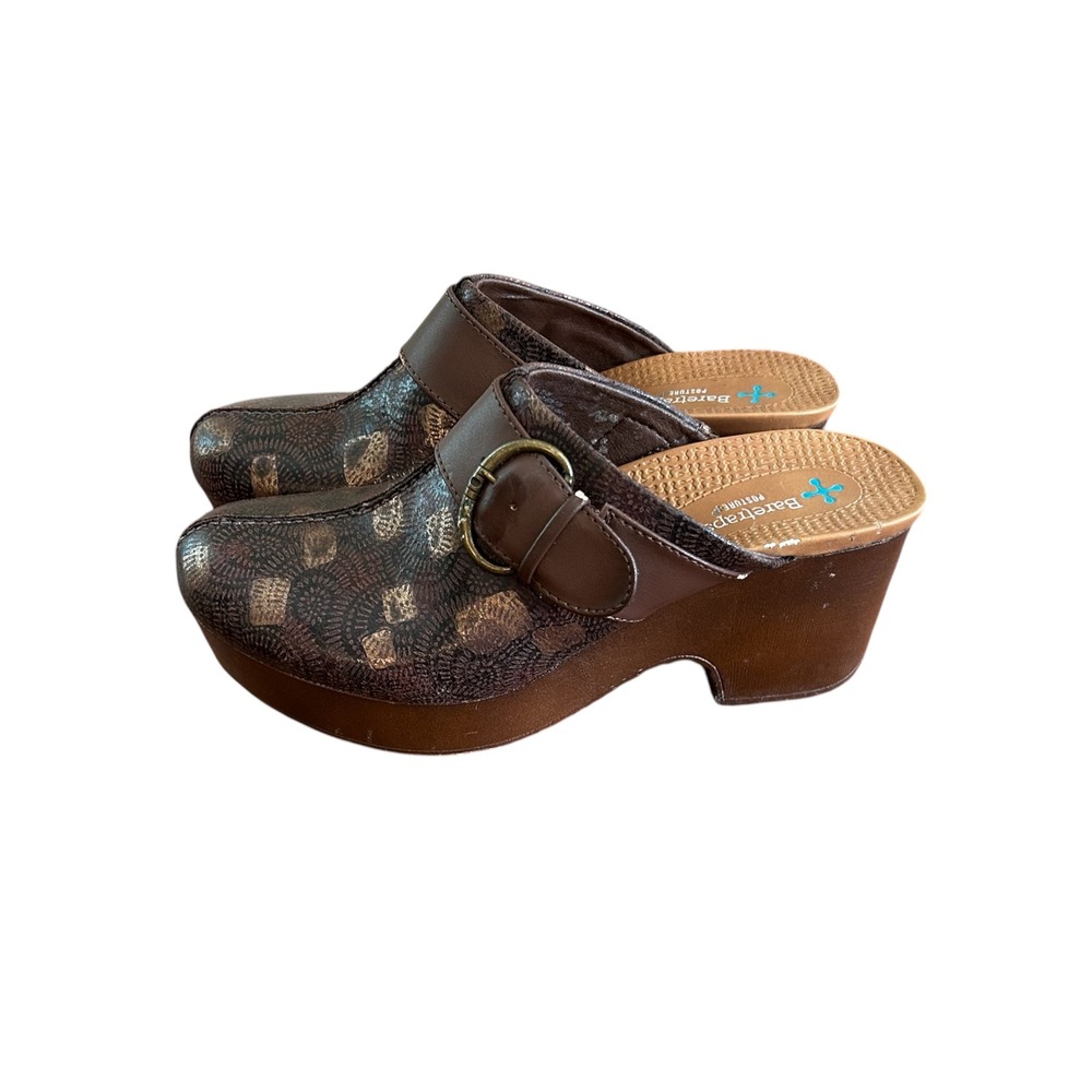 Baretraps Belita Brown Metallic Platform Clogs Mules Womens 8.5M